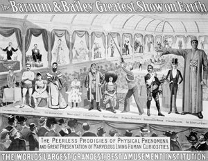 Propaganda de cartazes, &39;O maior show de Barnum e Bailey na Terra, a maior e melhor instituição de diversões do mundo&39;, c.1895